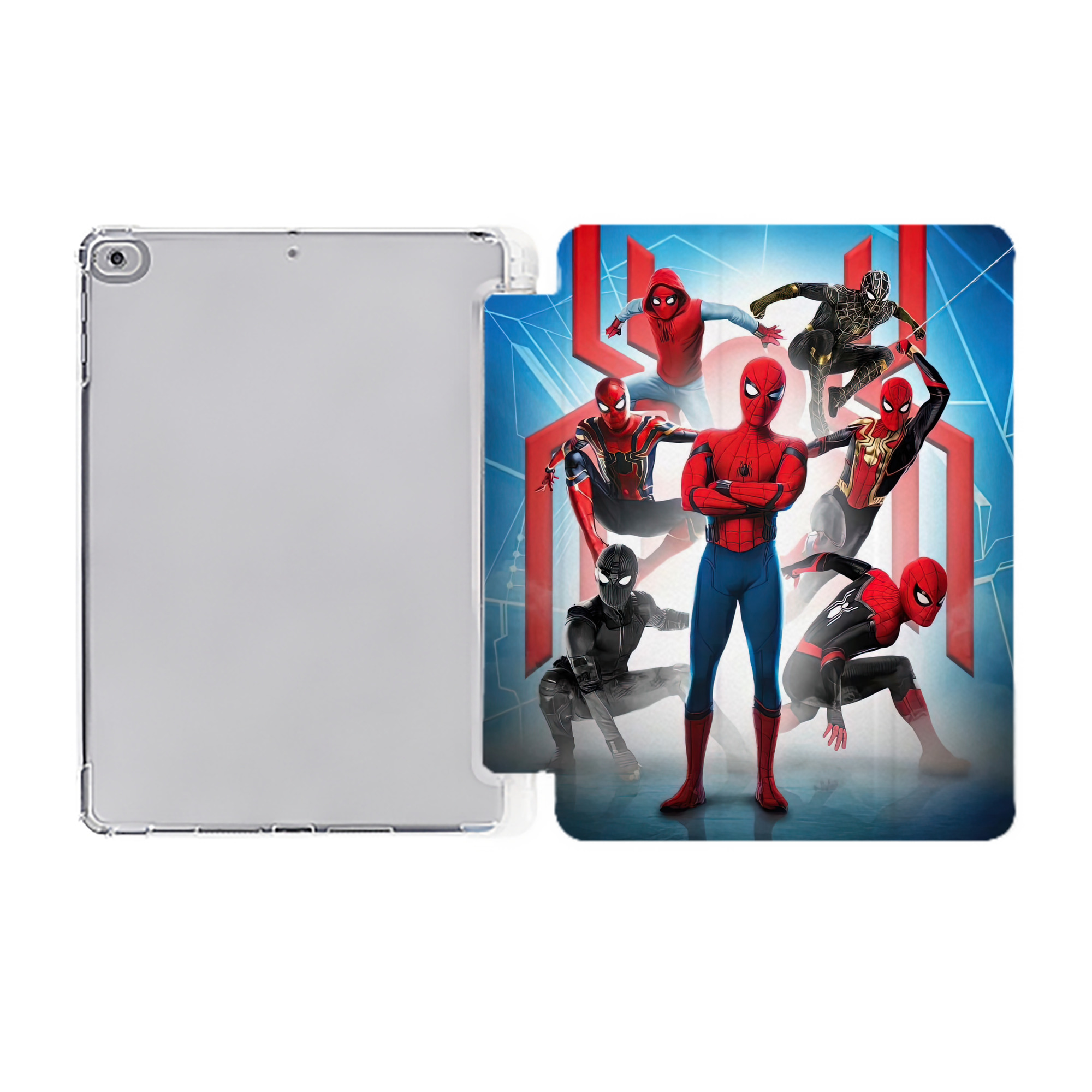 （画像用） Spider Man スパイダーマン IPad ケース ペン収納付き 三つ折りスタンド PUレザー×シリコン 対応機種9.5/10.5/10.9インチ